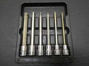 Snap-on FABLM 6pc 3/8" Drive Metric Long Ball Hex Socket Driver Set 10 8 7 6 5 4 - Picture 1 of 4