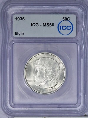 1936 Elgin Half Dollar 50C ICG MS66 - Image 1 of 2