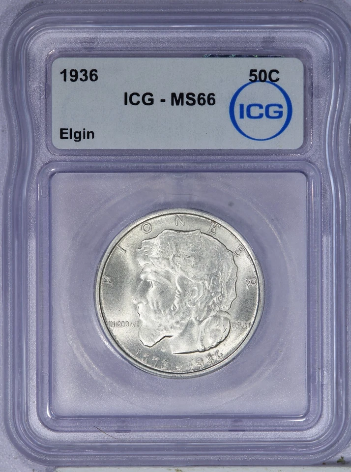 1936 Elgin Half Dollar 50C ICG MS66 - Image 1 of 2
