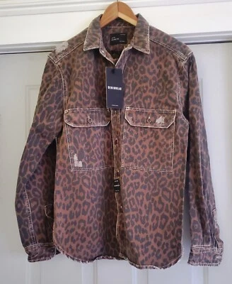 Zara человек гепард печать искусственно состаренный джинсовой ткани верхняя юбка - размер ЕС M / США 40 - новый - Изображение 1 из 4