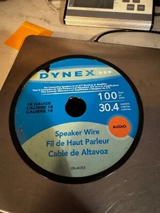 Dynex DX-AV253 18 Gauge Audio Speaker Wire 100 Feet Length Spool Sealed  - Picture 1 of 3