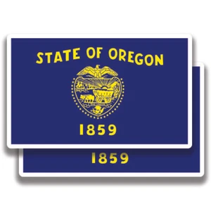 OREGON STAATSFLAGGE AUFKLEBER 2 Sticker Bogo für Auto Stoßstange LKW 4x4 2 für 1 - Bild 1 von 1