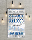 Personalised Print Stretched Canvas Bulldogs Nrl Footy Art Gift Football Prints 
