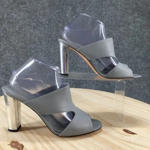 Kate Spade Sandals Womens 9.5 B Mule Gray Slip On Peep Toe Casual Block Heels - Picture 1 of 20