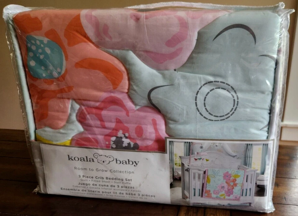 Koala Baby Crib Bedding Set Nursery Room To Grow Collection Quilt Sheet Floral - Image 1 of 4