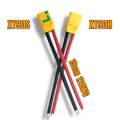 ✅ XT90S Antiblitz Male Female Stecker Buchse inkl. 15cm 12AWG Silikonkabel XT90 - Bild 1 von 4