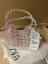 zara clear beaded bag