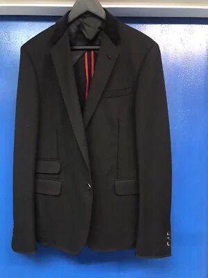 Beaded Gucci Men's Sport Coat Jacket Blazer Black 54R Italy Made - Image 1 of 4