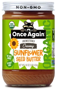Once Again Organic Sunflower Butter, No Salt, Unsweetened, 16oz Jar - Picture 1 of 5