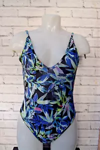 NUEVO Traje de baño Rainforest Tropical Print V Plunge TALLA UK 8 EU 36 B2 - Imagen 1 de 3