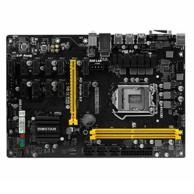 BIOSTAR TB250-BTC PRO 12 PCI-E Mining Motherboard DDR4 LGA 1151 12 GPU HDMI SATA - Image 1 of 4
