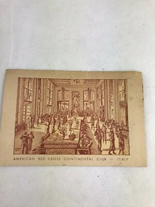 Italy American Red Cross Continental Club Postcard Never Posted Rare - Picture 1 of 2