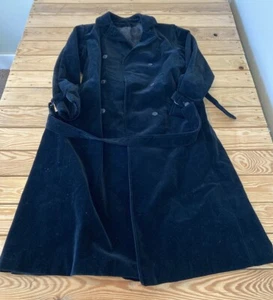 Vintage Drizzle Inc. Women’s Velvet Trench Coat size M Black W2 - Picture 1 of 9