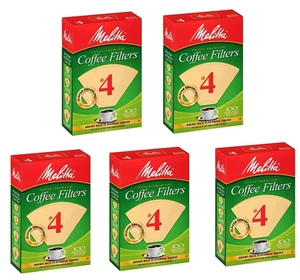 5 Pack Melitta #4 Cone 8-12 cup Coffee Filter 100 count each - Picture 1 of 1