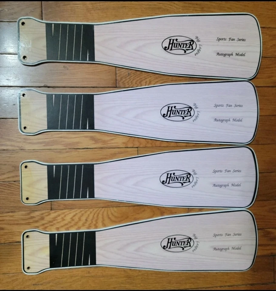 (4) HUNTER FAN REPLACMENT 20" BLADES KIDS FAN BASEBALL REVERSIBLE HTF - Image 1 of 4