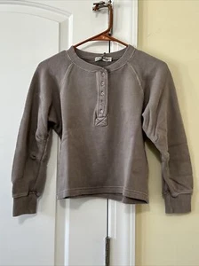 Barefoot Dreams Malibu Collection Youth Brushed Terry Henley Pullover Beach 8-10 - Picture 1 of 5