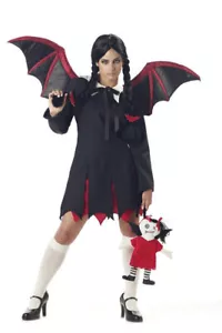 Disfraz para mujer muy murciélago niña adulto miércoles addams adulto mediano 8-10 - Imagen 1 de 2