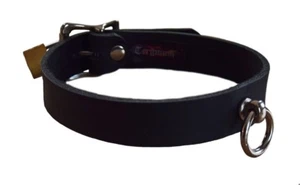 Abschließbares weiches BDSM Echt Leder Halsband der O Ring gothic Fetish neu - Bild 1 von 1