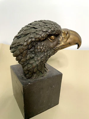 Signed Bronze Eagle Bust Statue Sculpture, Make offer welcome! - image 1 of 4