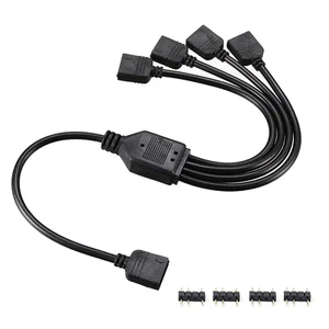 5V 3Pin ARGB Splitter Cable 1 Female to 4 Female 3 Pins Extension Connector Cord - Picture 1 of 7