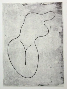 JEAN (HANS) ARP mounted vintage repro print 16 x 12" 1973 abstract nude GK045 - Picture 1 of 2