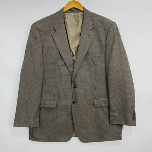 Lauren Ralph Lauren Men's Wool Blazer 46R Brown Check Business Career - Picture 1 of 12