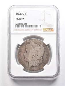 LOWBALL 1896-S Morgan Silver Dollar NGC Low Ball FR2 FR-2 Fair Pocket Piece *808 - Picture 1 of 3