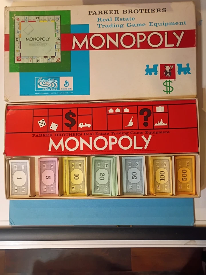 Jogo de tabuleiro vintage Monopoly Real Estate por Parker Brothers edição 1961 - Imagem 1 de 4
