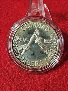 1988-S United States Olympic Torch Proof Silver Dollar BUTT UGLY #MF-T3163 - Picture 1 of 3