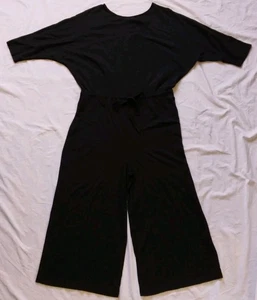 Asos Design Black Jumpsuit Romper Wide Leg Drawstring Waist Women's 8 - Picture 1 of 9