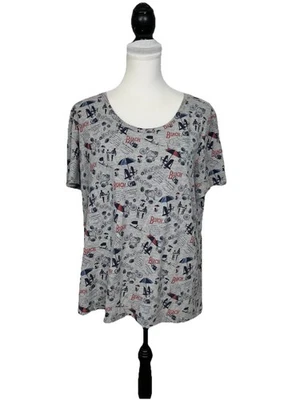 Coral Bay 针织束腰上衣 XL 码图形套衫灰色海滩短袖 — 第 1/4 张图片