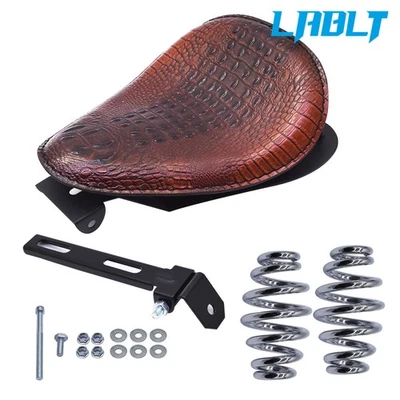Para Yamaha V Star 250 650 950 1100 1300 Moto Bobber Solo Asiento Muelle Marrón Foto 1 de 4