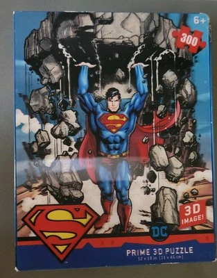 DC SUPERMAN Prime 3D Puzzle 300pcs.  12"x18" ***SEALED - Image 1 of 3