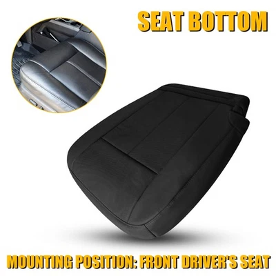 Front Bottom Driver Leather Seat Cover Black For 2015 2016 2017 Ford Expedition - Image 1 of 4