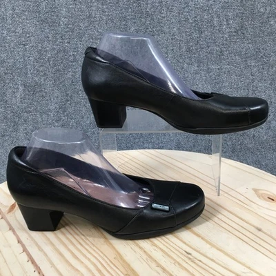 Женские туфли-лодочки Clarks 10 M Rosalyn Belle на черном кожаном каблуке повседневные 26111581 - Изображение 1 из 4