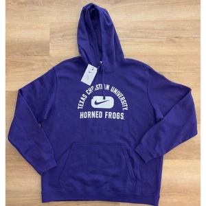 NWT Men's Texas Christian University Horned Frogs Nike Hoodie - XL - Purple - Picture 1 of 5