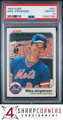 Fleer #547 Mike Jorgensen Mets 1983 PSA 10 Foto 1 de 2