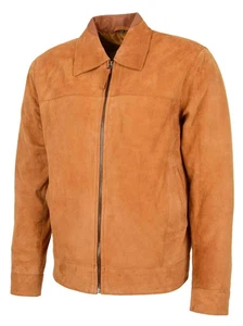 Vintage Handmade Suede Leather Jacket/ Soft Real Leather Trucker Jacket Brown - Picture 1 of 3