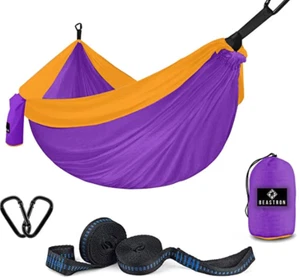 Beastron XL Camping Hammock with Tree Straps Max 600 lb FREE SHIPPING from USA - Picture 1 of 16