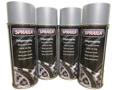 4 Spraydosen Silber Felgensilber Alufelgen Spray Felgenspray metallic met. 400ml - Bild 1 von 4
