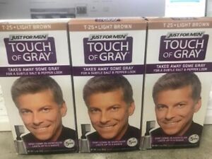 Just For Men Touch Of Gray, Takes Away Some Gray, T25 Light Brown (3 Pack)