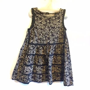 Next UK Girls Cotton Black & White Dress Lace Details Size 4-5 Years - Picture 1 of 12