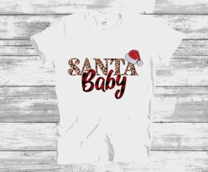 Handmade Santa Baby Xmas T-Shirt, Kids Cute Xmas T-Shirt - Picture 1 of 2