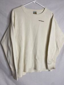 Vintage 90s Carhartt Thermal Shirt Mens Beige Long Sleeve Sz 2XL Made in USA