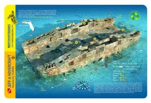 Hovercraft Wreck Florida Panhandle Reef Smart Waterproof Dive Card - Imagen 1 de 2