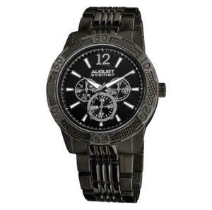 August Steiner AS0858BK Men's Quartz Sport Multifunction Black Bracelet - Picture 1 of 4
