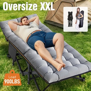 NAIZEA XXL Portable Folding Camping Cot,Oversize 32n Width Sleeping Cot with Pad - Picture 1 of 56