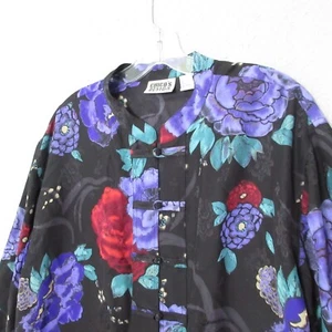 Chicos Design Top 3 o XL Floreale Collo Mandarino Ispirazione Asiatica Vintage Artistico - Foto 1 di 10