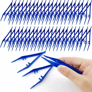 50PCS 5Inch Plastic Tweezers, Craft Forceps for Beading Projects Craft for Handm - Picture 1 of 5