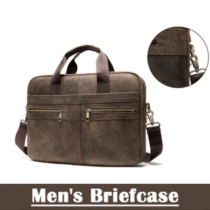 Herren Aktentasche Retro Handtasche Vintage Bürotaschen Luxus Leder Mode - Bild 1 von 15